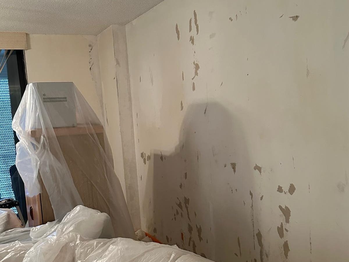 Drywall Repair before — Rick Solutions, Delray Beach, FL